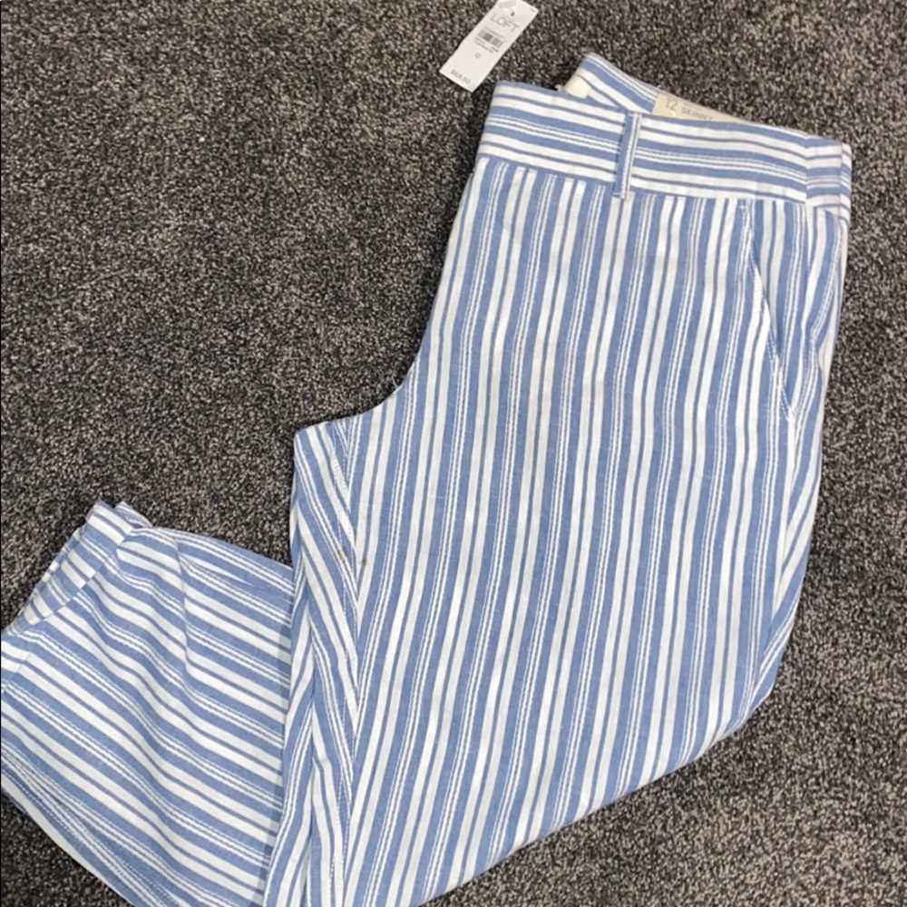 New Loft skinny beach Marisa striped pants SZ 12